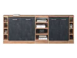 Vicco Armario de cocina para techo inclinado hormigón 210x46x81.6 r-line Negro Sale