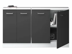Armario de cocina para techo inclinado antracita alto brillo 140x46x81.6 r-line^Vicco Clearance