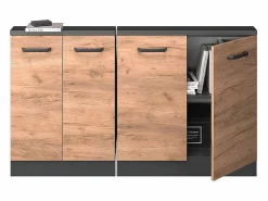 Armario de cocina para techo inclinado roble dorado 140x46x81.6 r-line^Vicco Outlet