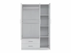Saldosystocks Armario de Dormitorio 3 Puertas W, con Espejo, Blanco Outlet