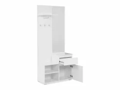 Armario de entrada 1 puerta, 1 cajón y 2 compartimentos abiertos - H195 cm^Calicosy Outlet