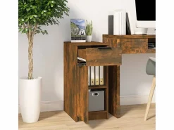 Armario de escritorio aglomerado roble ahumado 33,5x50x75 cm ES793854 Marru00f3n New