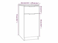 vidaxl Armario de escritorio madera contrachapada 33,5x50x75 cm Gris Hot