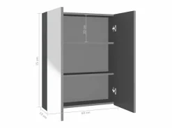 Armario de espejo de baño MDF 60x15x75 cm^vidaxl Hot