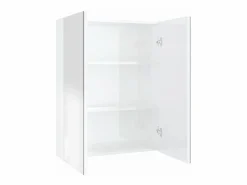 Armario de espejo de baño MDF brillante 60x15x75 cm^vidaxl New
