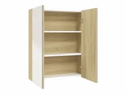 vidaxl Mueble De Pared Para Baño|Armario de espejo de baño MDF y roble 60x15x75 cm
