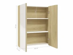 vidaxl Mueble De Pared Para Baño|Armario de espejo de baño MDF y roble 60x15x75 cm