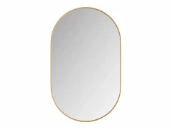 Mueble De Pared Para Baño|Armario de espejo ovalado de pared con estructura de metal y estantes ajustables, para baño, salón y dormitorio, (91 x 61 x 12 cm)