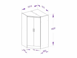 Armario de esquina de 2 puertas Ancho 101 cm color - AURALI^Vente-unique Outlet