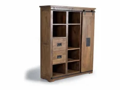 Armario de estilo industrial en madera de mango y toques en metal^Giner y colomer Clearance