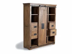 Armario de estilo industrial en madera de mango y toques en metal^Giner y colomer Clearance