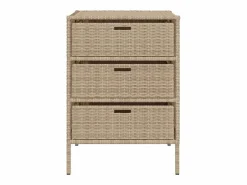 Armario de jardín 55x59x80 cm resina trenzada Beige New