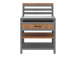Merax Armario De Jardín|Armario de jardín de madera - 80 x 72,5 x 123 cm - con encimera + cajón + estante doble - natural