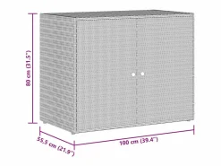 Armario de jardín 100x55,5x80 cm Ratán sintético^vidaxl Discount