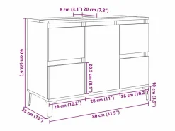vidaxl Armario de lavabo madera contrachapada roble Sonoma 80x33x60 cm Color natural claro Outlet
