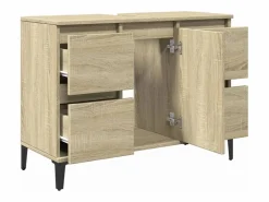 vidaxl Armario de lavabo madera contrachapada roble Sonoma 80x33x60 cm Color natural claro Outlet