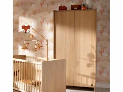 Sauthon Muebles Niño|Armario de madera de 2 puertas, decoración roble miel