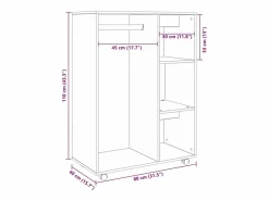 vidaxl Armario|Armario de madera de ingeniería 80x40x110 cm