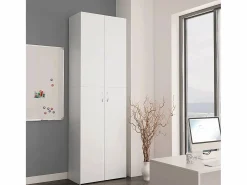 Armario de oficina de 60 x 32 x 190 cm de madera de ingeniería Blanco Best