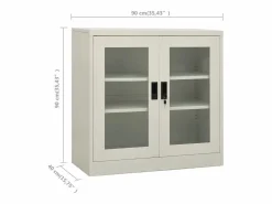 vidaxl Armario Oficina|Armario de oficina de acero claro 90x40x90cm