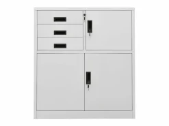 Armario Oficina|Armario de oficina de acero claro 90x40x102 cm ES438096