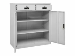vidaxl Cajonera De Escritorio|Armario de oficina de acero claro 90x40x102 cm