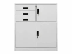 vidaxl Armario de oficina de acero claro 90x40x102 cm Gris Sale