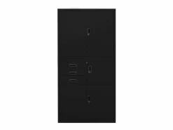 vidaxl Armario de oficina de acero 90x40x180 cm Negro