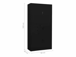 vidaxl Armario de oficina de acero 90x40x180 cm Negro