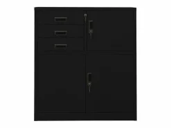 vidaxl Armario de oficina de acero 90x40x102 cm Negro