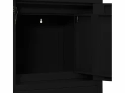 vidaxl Armario de oficina de acero 90x40x102 cm Negro