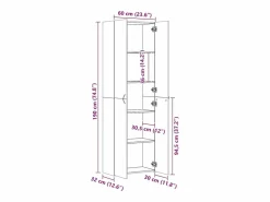 Armario de oficina hormigón 60x32x190 cm Madera de ingeniería Gris