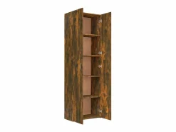 Armario de oficina Roble ahumado 60x32x190 cm Madera de ingeniería Marru00f3n Sale