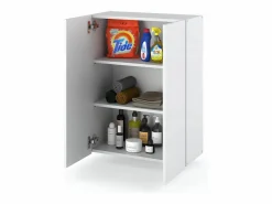 Mueble De Pared Para Baño|Armario de pared blanco brillo 60 cm - Mueble alto y columna para cuartos de baño