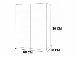 Mueble De Pared Para Baño|Armario de pared blanco brillo 60 cm - Mueble alto y columna para cuartos de baño