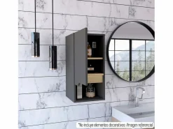 TuHome Armario de Pared de Baño Laurent, con estantes 62 CM A X 30.1 CM An X 33 CM P. Plomo / Duna Gris Discount
