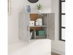 Armario de pared madera contrachapada hormigón 60x31x60 cm ES921582 Gris Outlet