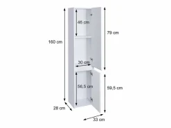 MCW Armario de pared -L86, Negro Outlet