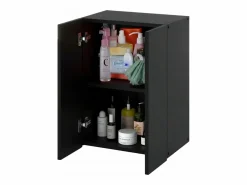 Armario de pared 40x25x60cm - Mueble alto y columna para baño Negro Clearance