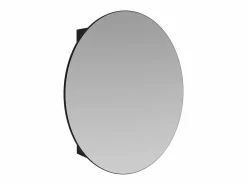 Vente-unique Armario de pared ovalado negra para el cuarto de baño con espejo, Ancho 48 x Alt. 60 x Prof. 15 cm, RURI Negro Discount