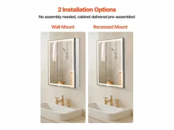 Mueble De Pared Para Baño|Armario de Pared para Baño SucceBuy Armario de Tocador con Espejo y LED de 3 Colores con Intensidad Variable, Función de Desempañado, 50 x 70 cm