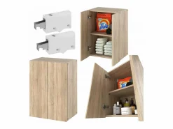 Mueble De Pared Para Baño|Armario de pared roble Sonoma 40x25x60cm - Mueble alto y columna para cuarto de baño