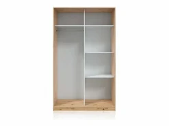 duehome Armario|Armario de puertas correderas en roble nodi 120x200 cm Show Roble Nodi