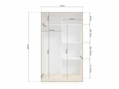 duehome Armario|Armario de puertas correderas en roble nodi 120x200 cm Show Roble Nodi