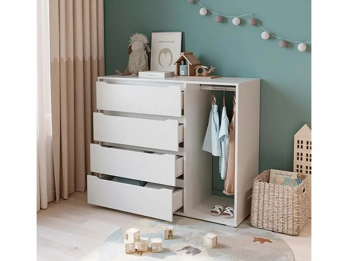 Vicco Muebles Niño|Armario de ropa para niños 120x48x101.9 ruben