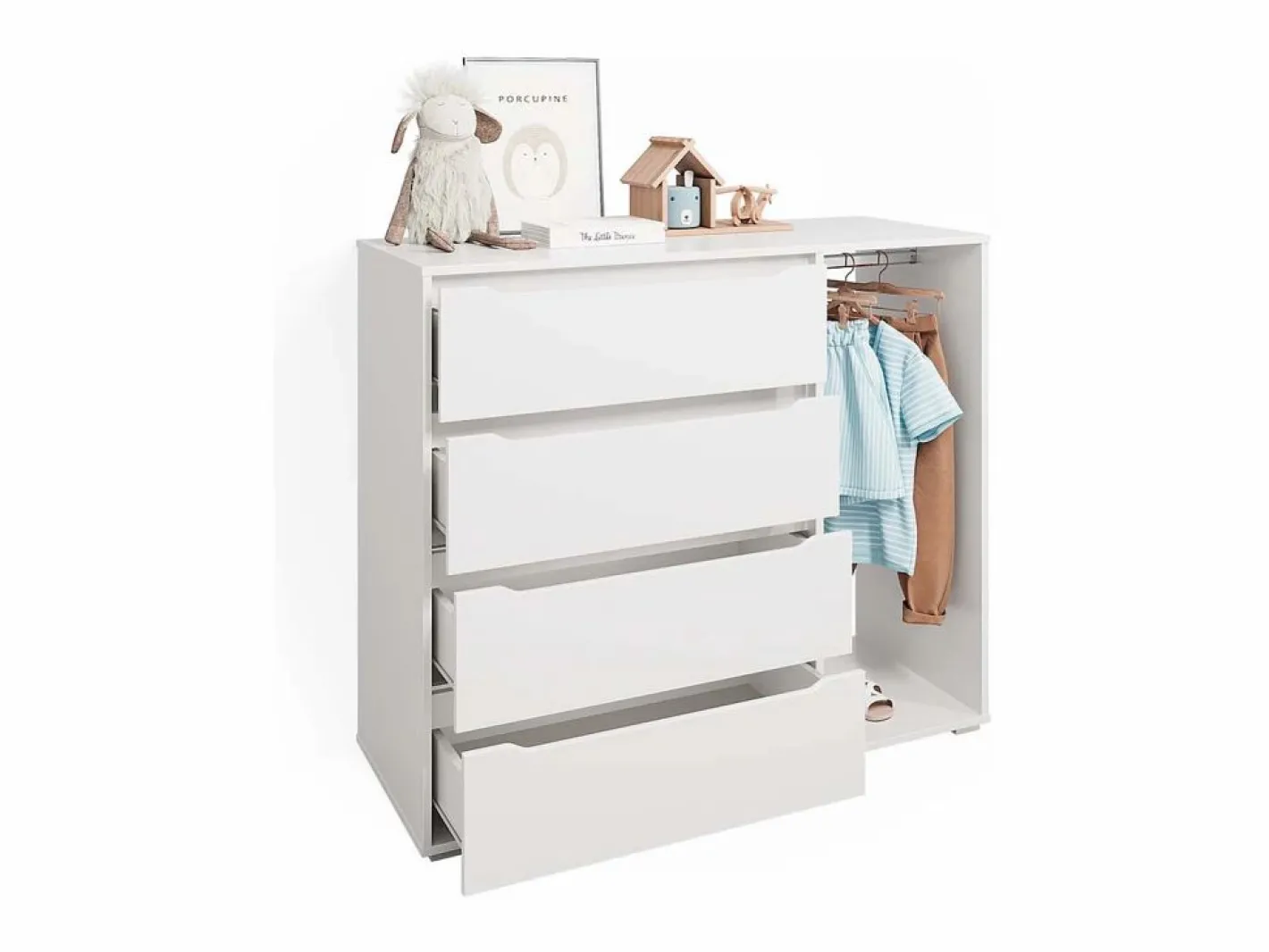 Vicco Muebles Niño|Armario de ropa para niños 120x48x101.9 ruben