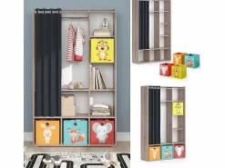 Vicco Armario de ropa para niños sonoma 105.8x38x178.1 luigi Color natural claro