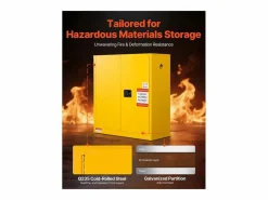 Armario Oficina|Armario de Seguridad SucceBuy para Productos Inflamables de 110 L 109,2 x 46 x 118 cm, Armario Cortafuegos para Líquidos Inflamables, en Acero Laminado