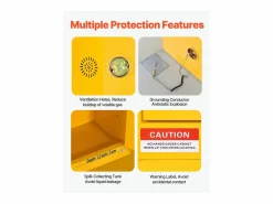 Armario de Seguridad SucceBuy para Productos Inflamables de 87 L 59 x 46 x 165,1 cm, Armario Cortafuegos para Líquidos Inflamables en Acero Laminado Amarillo Online