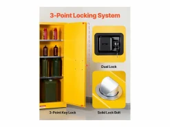 Armario de Seguridad SucceBuy para Productos Inflamables de 87 L 59 x 46 x 165,1 cm, Armario Cortafuegos para Líquidos Inflamables en Acero Laminado Amarillo Online